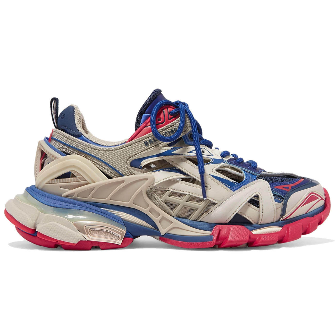 Balenciaga Track 2 Logo Detailed Mesh Rubber Sneakers Grey Blue Red (1) - www.newkick.org Balenciaga Track 2 Logo Detailed Mesh Rubber Sneakers Grey Blue Red (1) - www.newkick.org