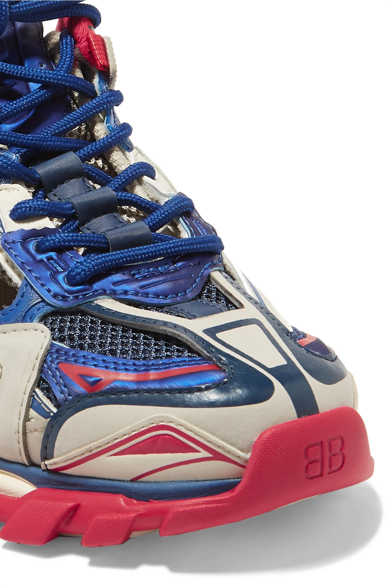 Balenciaga Track 2 Logo Detailed Mesh Rubber Sneakers Grey Blue Red (4) - www.newkick.org Balenciaga Track 2 Logo Detailed Mesh Rubber Sneakers Grey Blue Red (4) - www.newkick.org