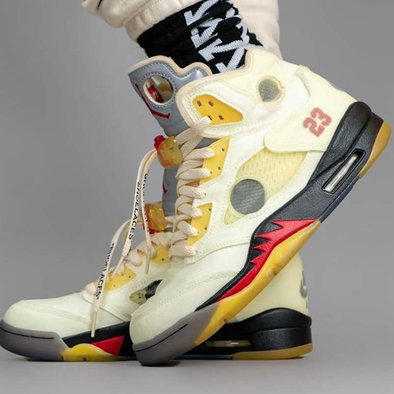 Off White Air Jordan 5 Sail New Release Date On Feet Dh8565 100 (1) - www.newkick.org