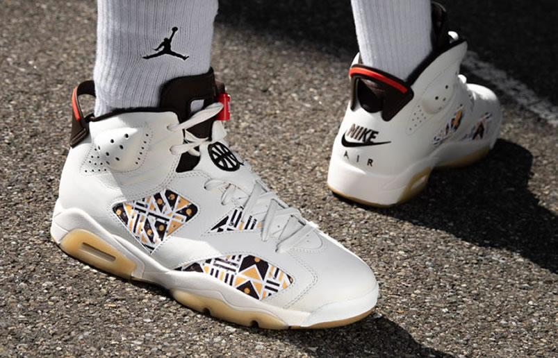 Air Jordan 6 Retro Quai 54 2020 Sail Baroque Brown On Feet Cz4152 100 (3) - www.newkick.org