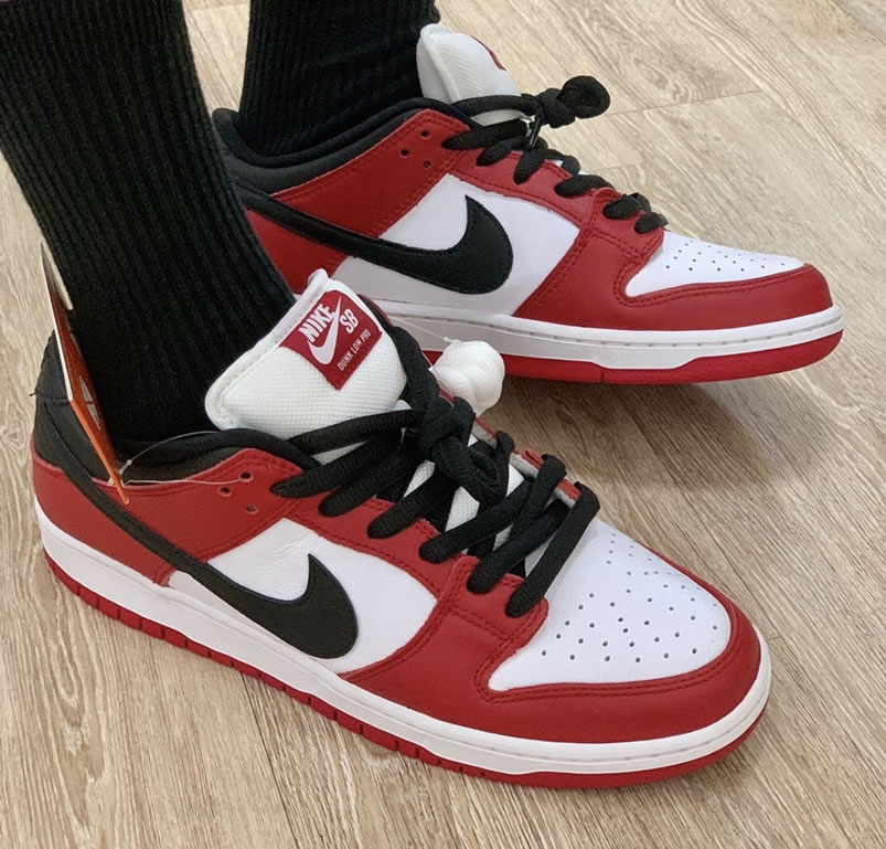 Nike Sb Dunk Low Pro Chicago Varsity Red Release Date On Feet Bq6817 600 (1) - www.newkick.org