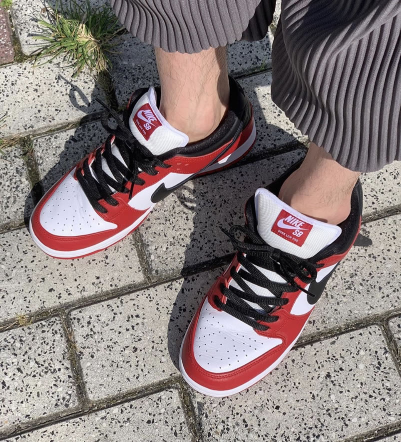 Nike Sb Dunk Low Pro Chicago Varsity Red Release Date On Feet Bq6817 600 (6) - www.newkick.org