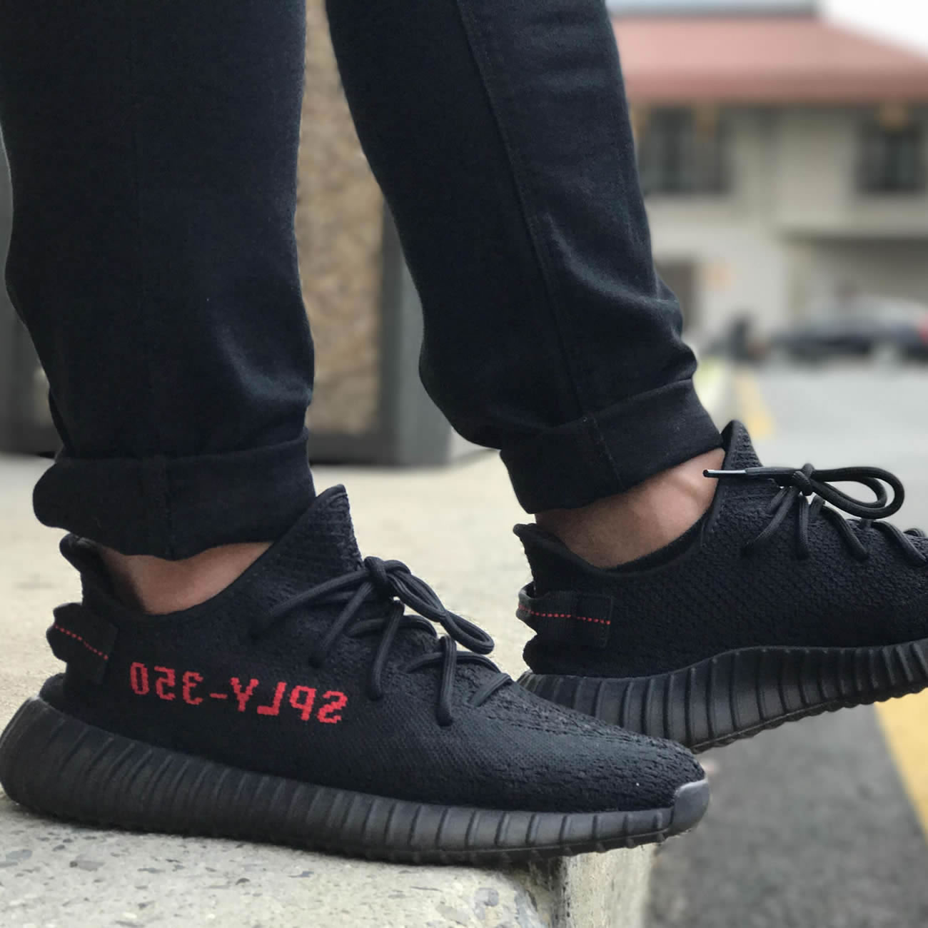 Yeezy Boost 350 V2 Bred Black Red 2020 On Feet Cp9652 (2) - www.newkick.org