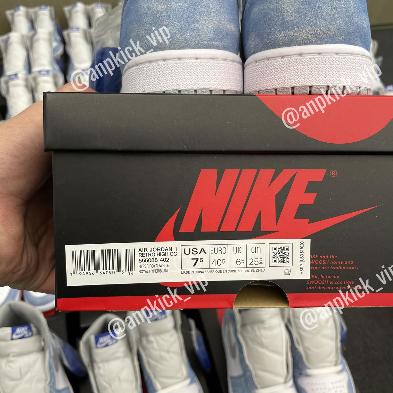 Air Jordan 1 Retro High Og Hyper Royal Anpkick Mens 555088 402 Gs 575441 402 (9) - www.newkick.org