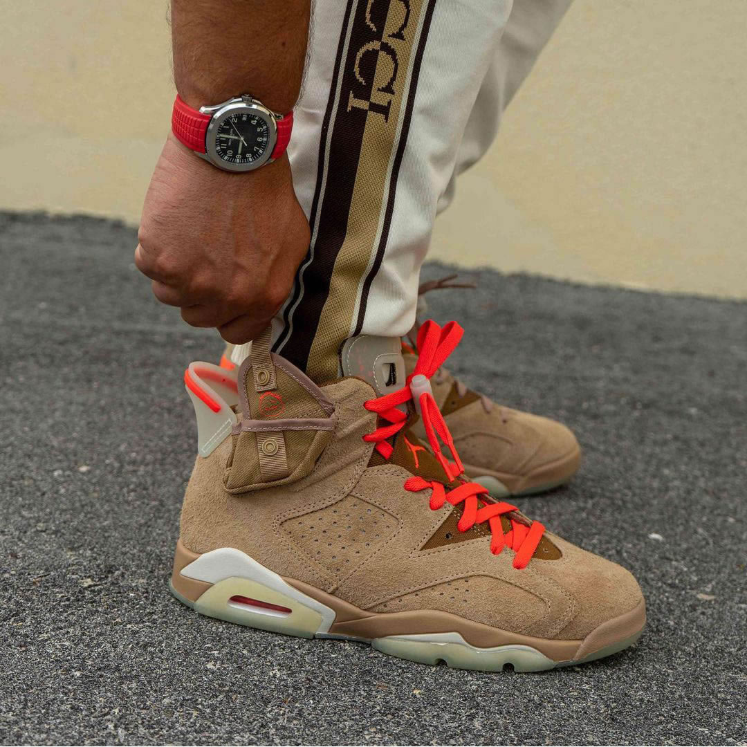 Travis Scott Air Jordan 6 Retro British Khaki On Feet Dh0690 200 (4) - www.newkick.org Travis Scott Air Jordan 6 Retro British Khaki On Feet Dh0690 200 (4) - www.newkick.org