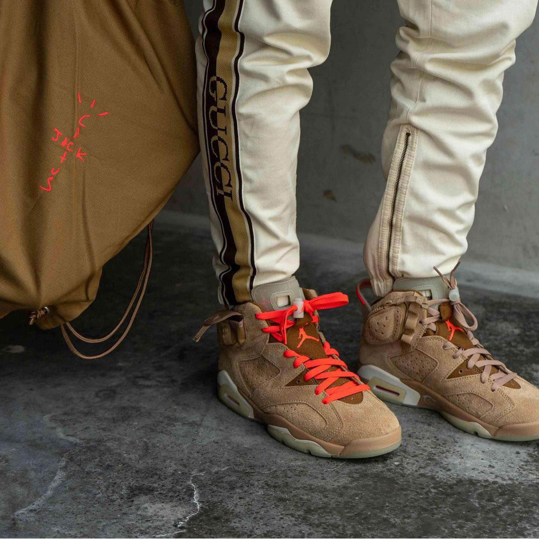 Travis Scott Air Jordan 6 Retro British Khaki On Feet Dh0690 200 (5) - www.newkick.org Travis Scott Air Jordan 6 Retro British Khaki On Feet Dh0690 200 (5) - www.newkick.org