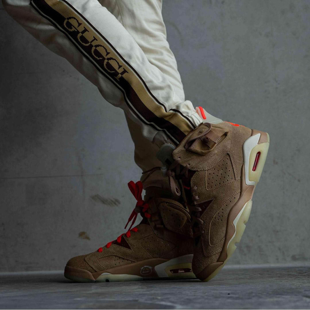 Travis Scott Air Jordan 6 Retro British Khaki On Feet Dh0690 200 (7) - www.newkick.org Travis Scott Air Jordan 6 Retro British Khaki On Feet Dh0690 200 (7) - www.newkick.org