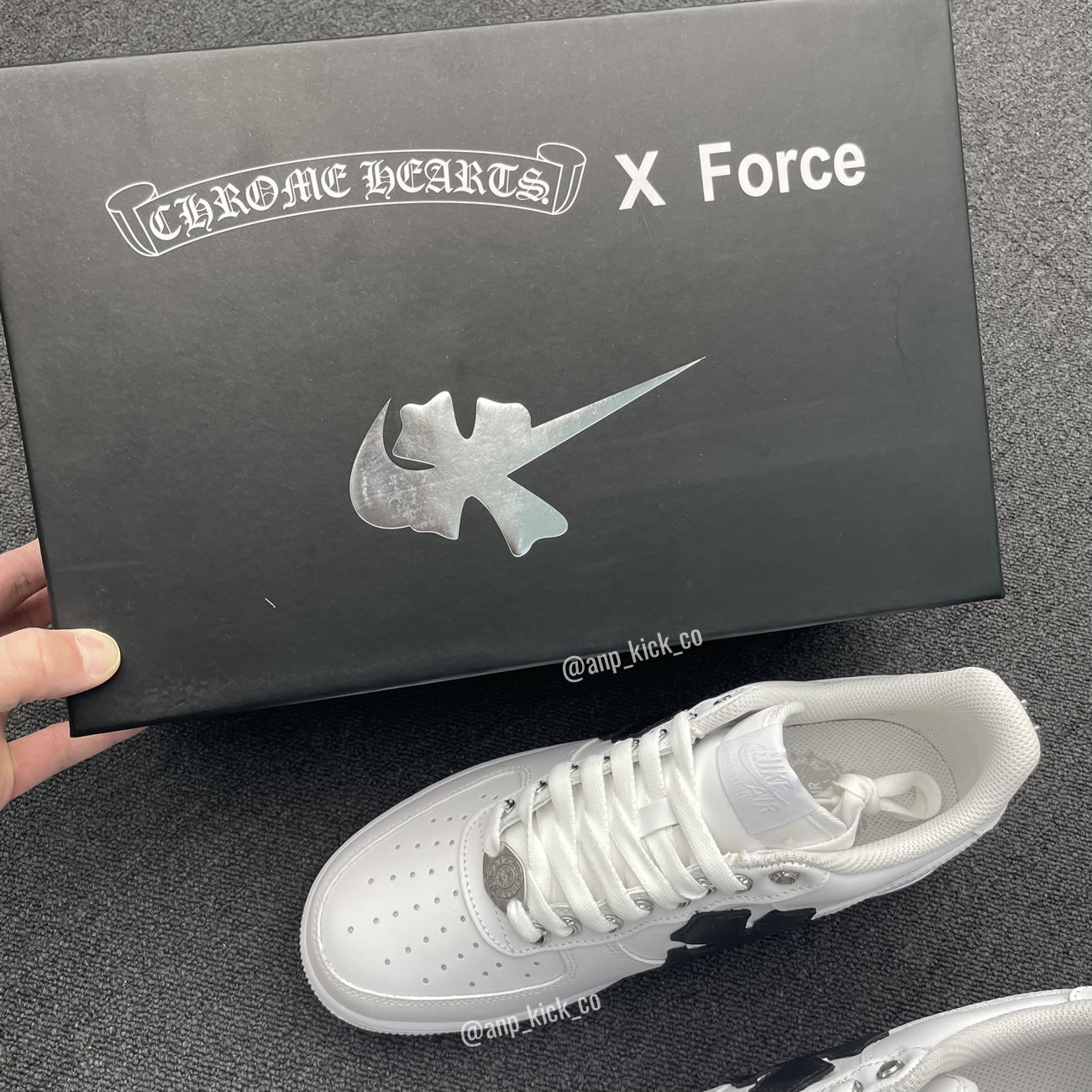 Anpkick New Box Nike Air Force One Af1 Chrome Hearts Custom Diy 315122 111 (2) - www.newkick.org