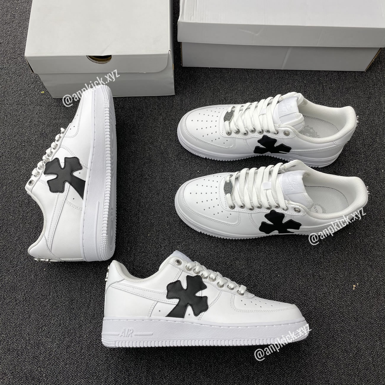 Nike Air Force One Af1 Chrome Hearts Custom Diy 315122 111 (3) - www.newkick.org