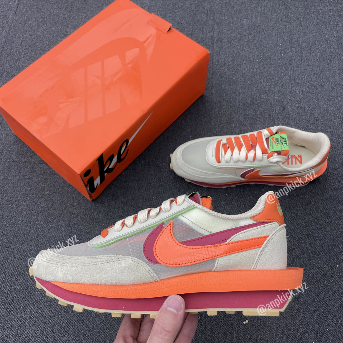 Clot Sacai Nike Ldwaffle Net Orange Blaze Shoes Dh1347 100 (3) - www.newkick.vip
