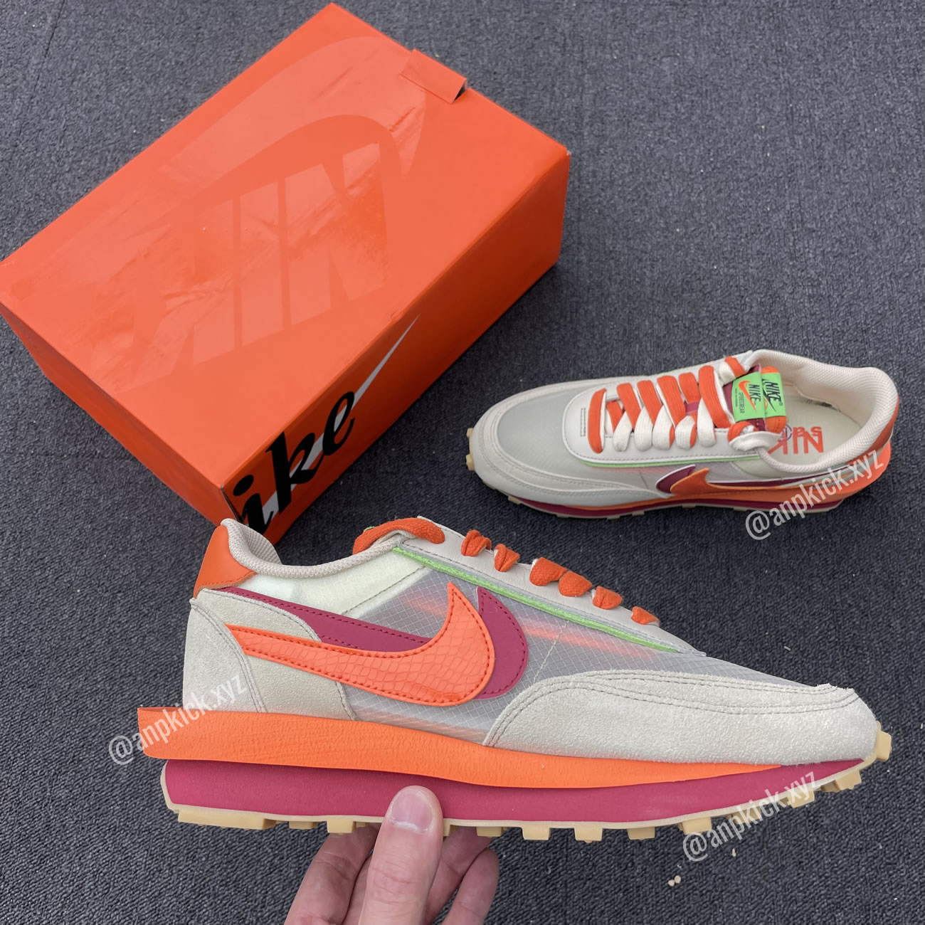 Clot Sacai Nike Ldwaffle Net Orange Blaze Shoes Dh1347 100 (5) - www.newkick.vip