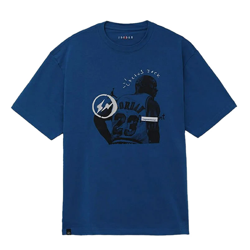Travis Scott Cactus Jack Jordan T Shirt Khaki Desert Blue (1) - www.newkick.org