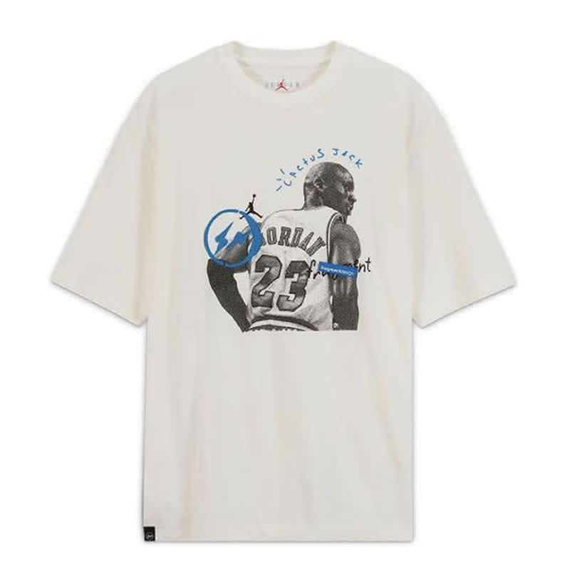 Travis Scott Cactus Jack Jordan T Shirt Khaki Desert White (1) - www.newkick.org