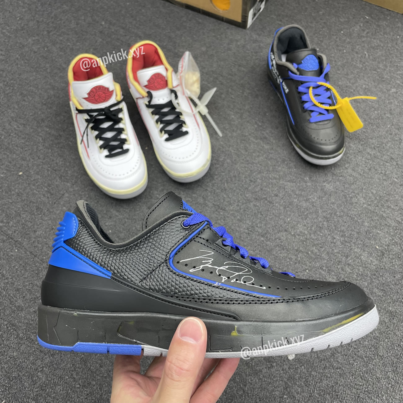 Off White Air Jordan 2 Low Black Blue (1) - www.newkick.org