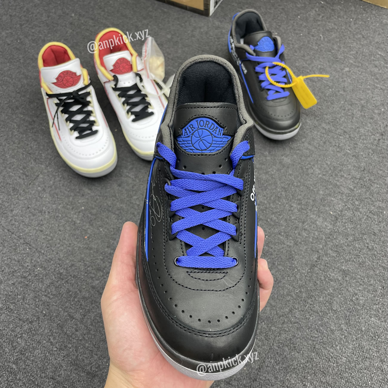 Off White Air Jordan 2 Low Black Blue (2) - www.newkick.org