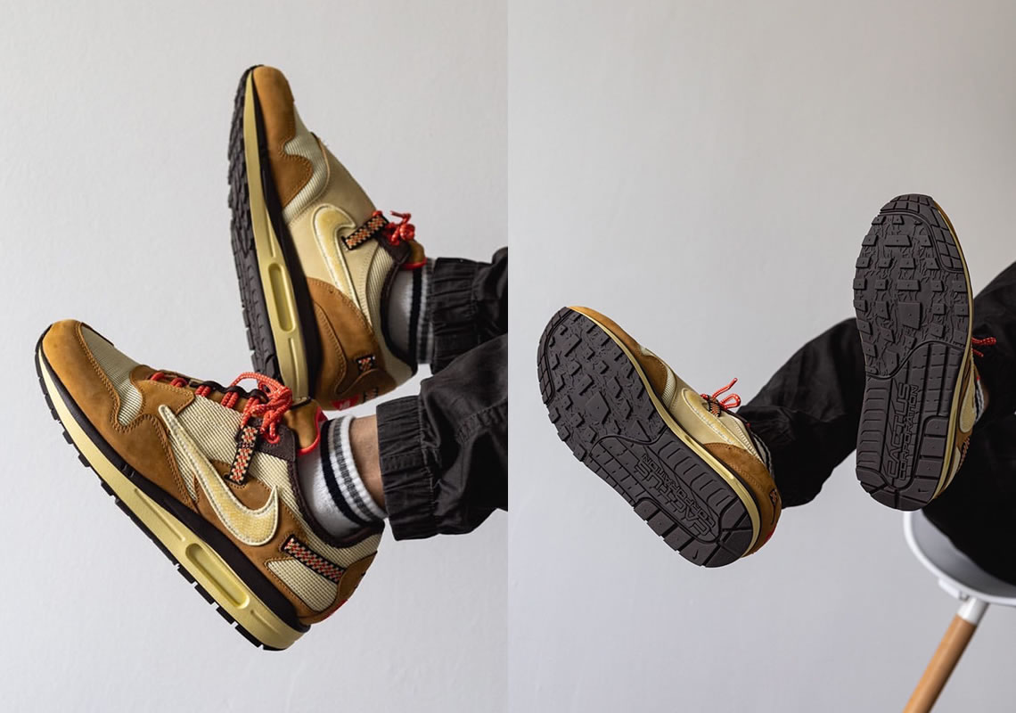 Travis Scott Nike Air Max 1 Wheat Do9392 On Feet 701 (3) - www.newkick.org