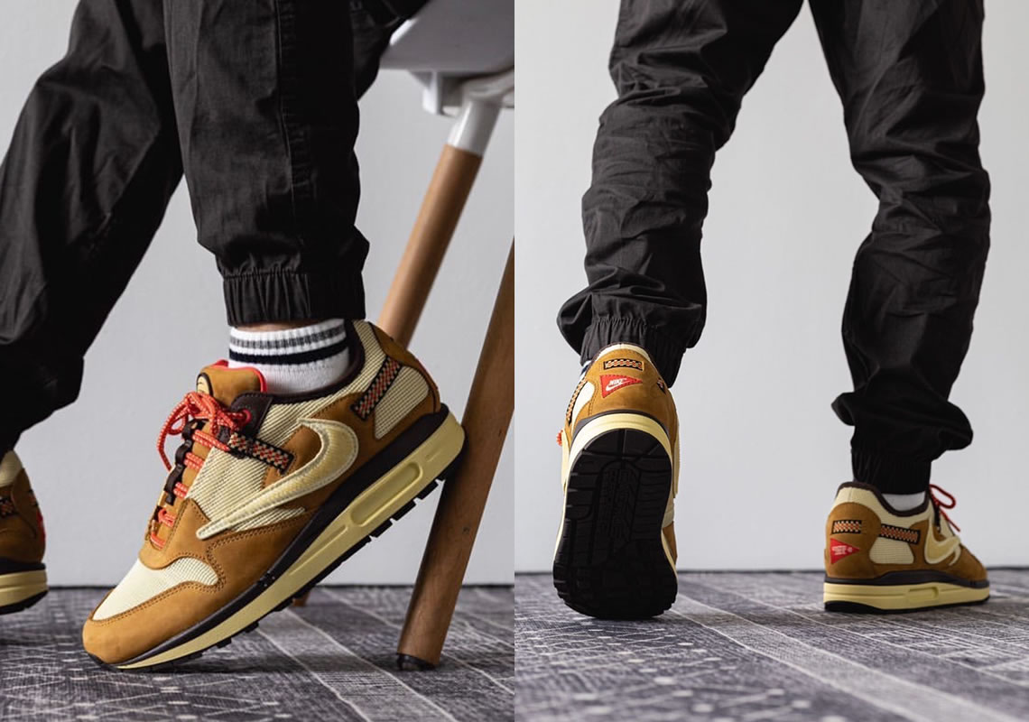 Travis Scott Nike Air Max 1 Wheat Do9392 On Feet 701 (4) - www.newkick.org