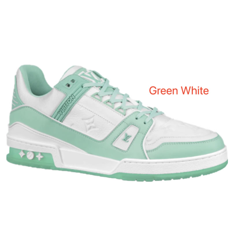 New L V Trainer Sneaker Shoes Green White (1) - www.newkick.org New L V Trainer Sneaker Shoes Green White (1) - www.newkick.org