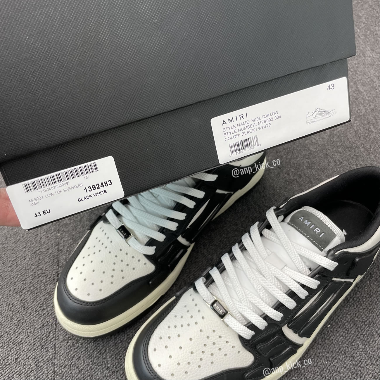A M I R I Skel Top Low Leather Sneakers Black White Anpkick Mfs003 004 (6) - www.newkick.org