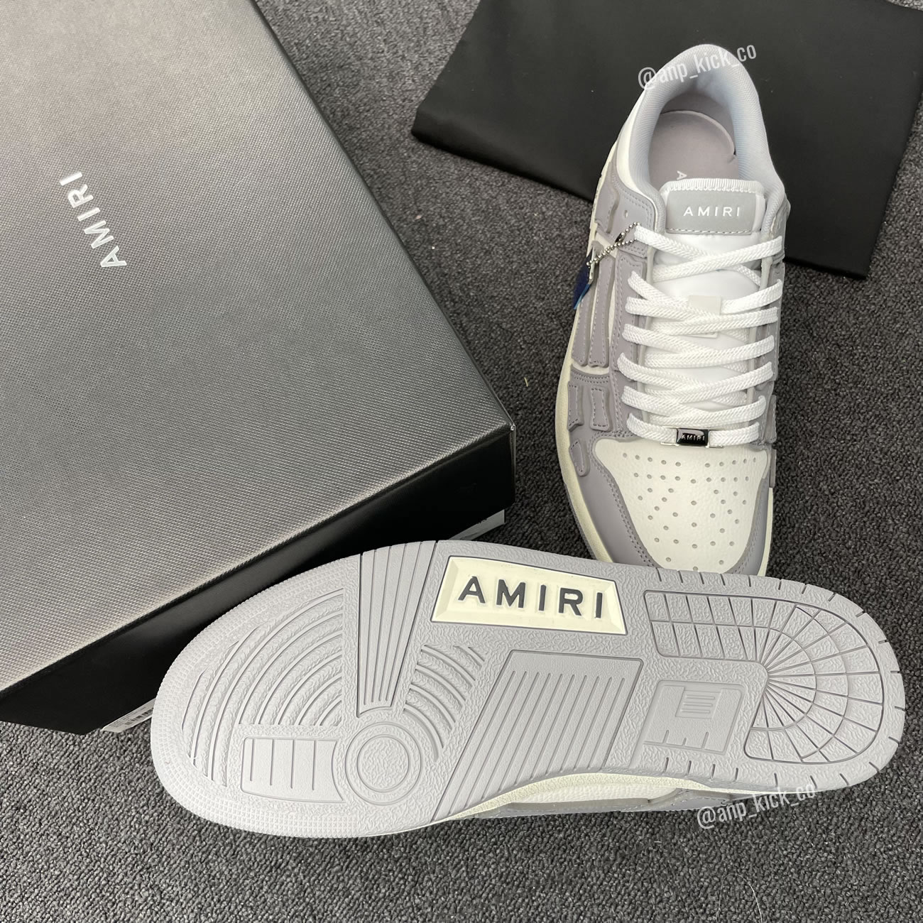 A M I R I Skel Top Low Leather Sneakers Grey White Anpkick Mfs003 043 (5) - www.newkick.org A M I R I Skel Top Low Leather Sneakers Grey White Anpkick Mfs003 043 (5) - www.newkick.org