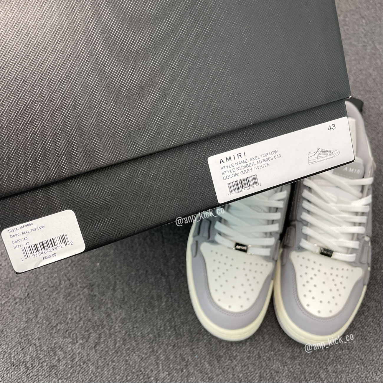 A M I R I Skel Top Low Leather Sneakers Grey White Anpkick Mfs003 043 (7) - www.newkick.org A M I R I Skel Top Low Leather Sneakers Grey White Anpkick Mfs003 043 (7) - www.newkick.org
