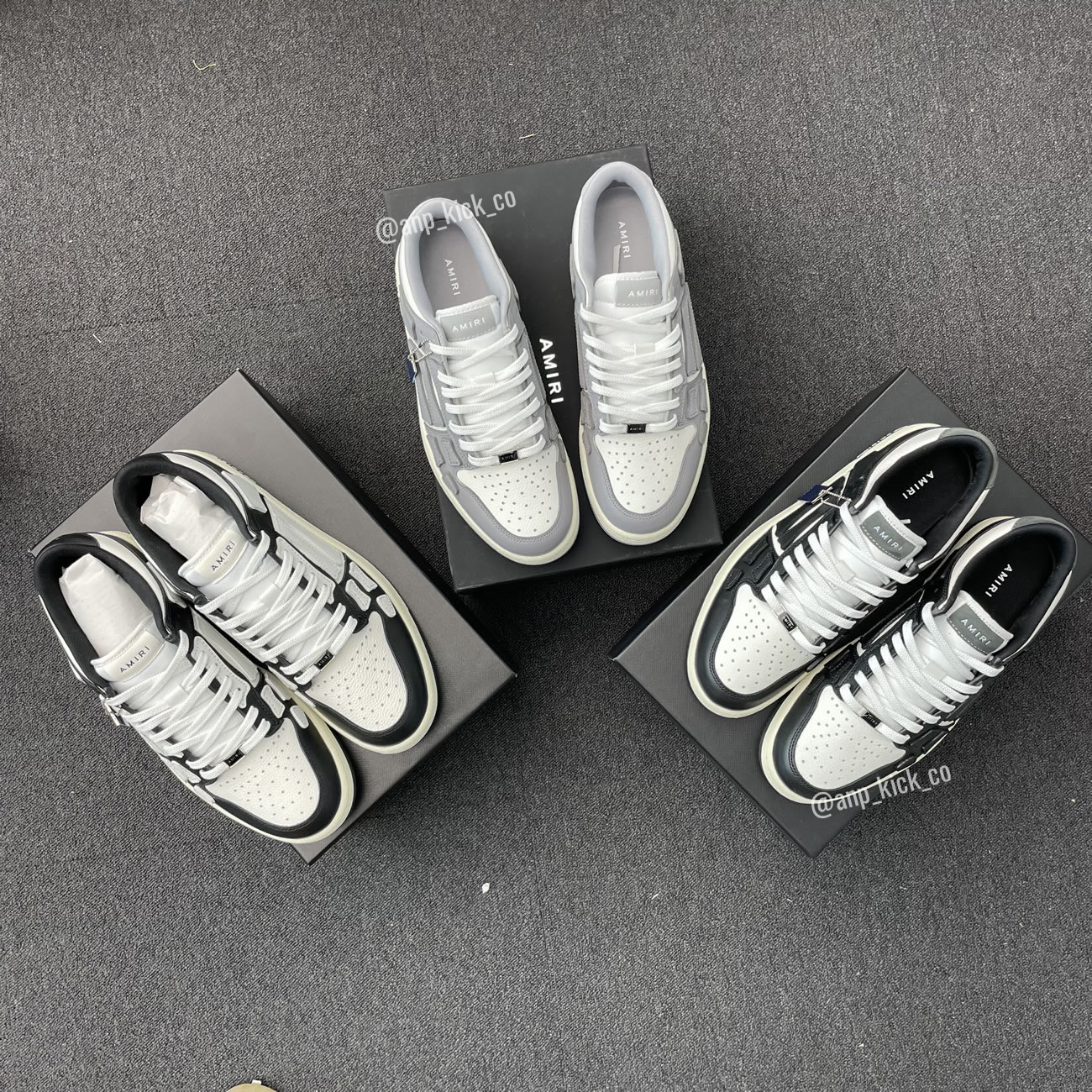 A M I R I Skel Top Low Leather Sneakers Grey White Anpkick Mfs003 043 (8) - www.newkick.org A M I R I Skel Top Low Leather Sneakers Grey White Anpkick Mfs003 043 (8) - www.newkick.org