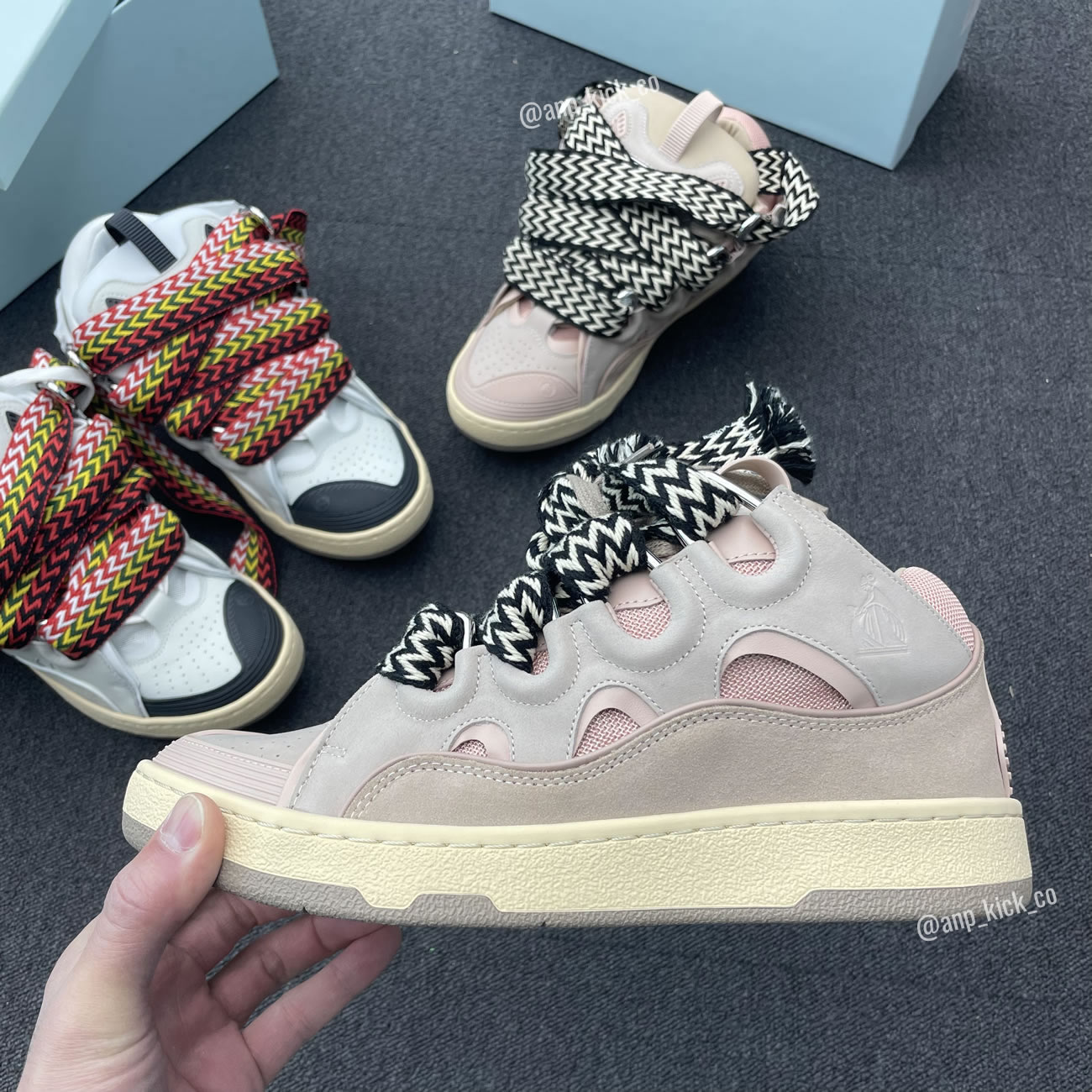 L A N V I N Leather Curb Sneakers Pink Anpkick Drag A2051 (2) - www.newkick.org L A N V I N Leather Curb Sneakers Pink Anpkick Drag A2051 (2) - www.newkick.org