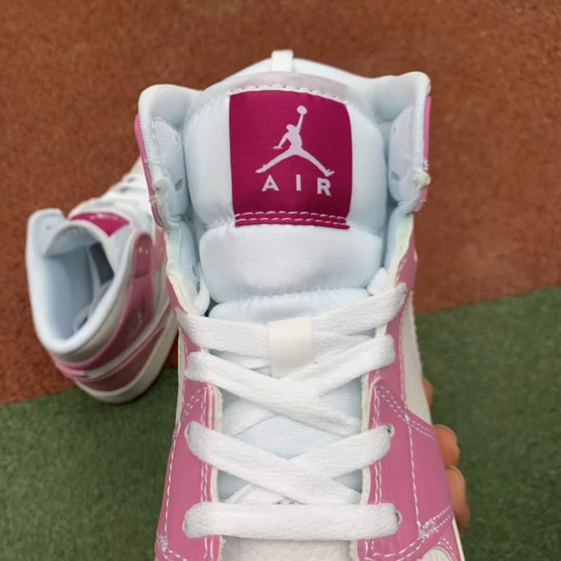 Air Jordan 1 Retro Custom Mid Gs Womens Pink Light Bone Chameleon 555112 Id (7) - www.newkick.org