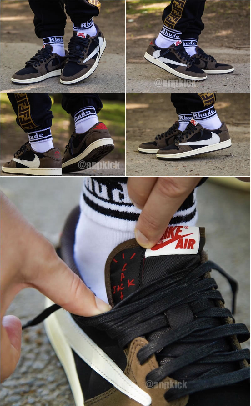 Travis Scott Air Jordan 1 Low Og On Feet Dark Mocha Cq4277 001 (2) - www.newkick.org