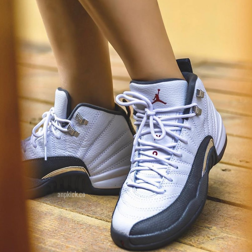 Air Jordan 12 White Dark Grey Gym Red Gs On Feet Release Date 130690 160 (1) - www.newkick.org