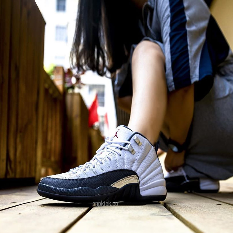 Air Jordan 12 White Dark Grey Gym Red Gs On Feet Release Date 130690 160 (3) - www.newkick.org