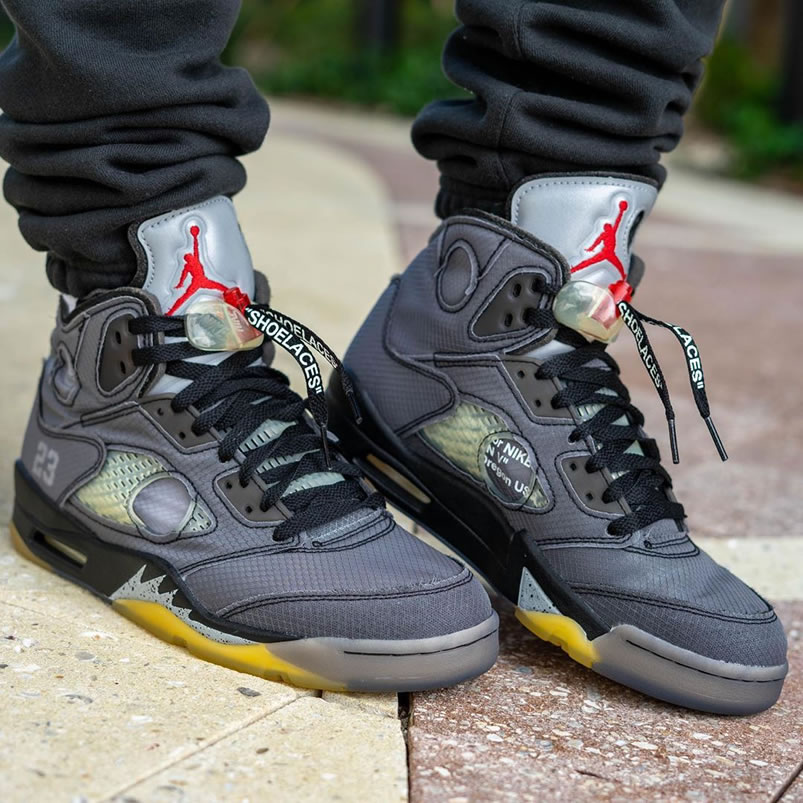 Off White Air Jordan 5 Black 2020 On Feet Release Date Ct8480 001 (1) - www.newkick.org