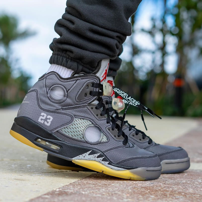 Off White Air Jordan 5 Black 2020 On Feet Release Date Ct8480 001 (2) - www.newkick.org