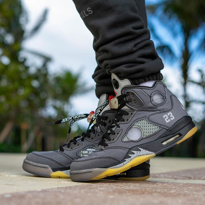 Off White Air Jordan 5 Black 2020 On Feet Release Date Ct8480 001 (3) - www.newkick.org