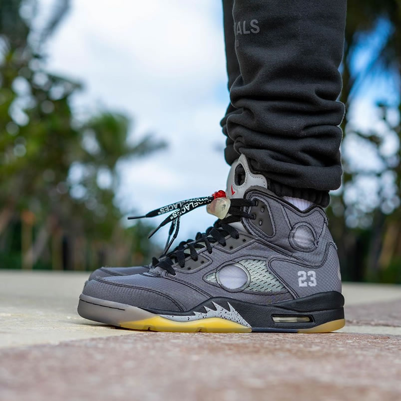 Off White Air Jordan 5 Black 2020 On Feet Release Date Ct8480 001 (4) - www.newkick.org