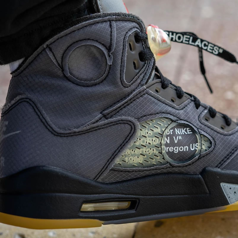 Off White Air Jordan 5 Black 2020 On Feet Release Date Ct8480 001 (8) - www.newkick.org