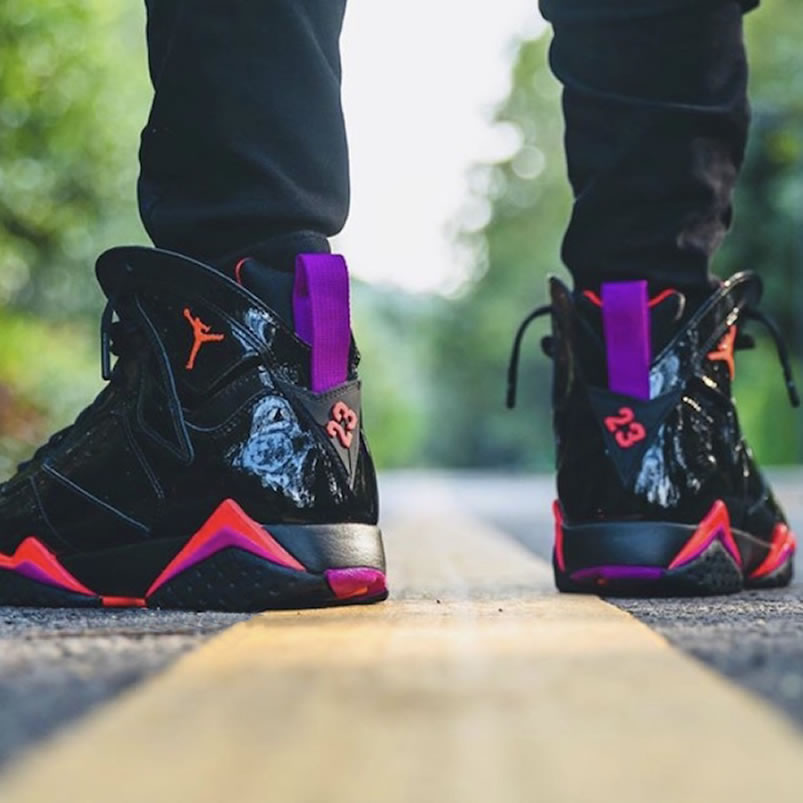 Air Jordan 7 Wmns Black Patent Leather Shoes On Feet Release Date 313358 006 (5) - www.newkick.org