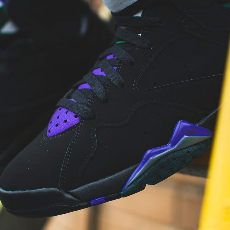 Air Jordan Retro 7 Ray Allen On Foot Pe Black And Purple 304775 053 (3) - www.newkick.org