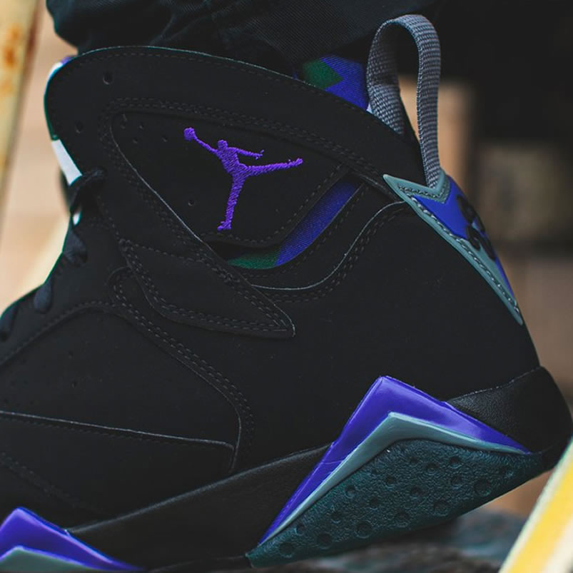 Air Jordan Retro 7 Ray Allen On Foot Pe Black And Purple 304775 053 (4) - www.newkick.org
