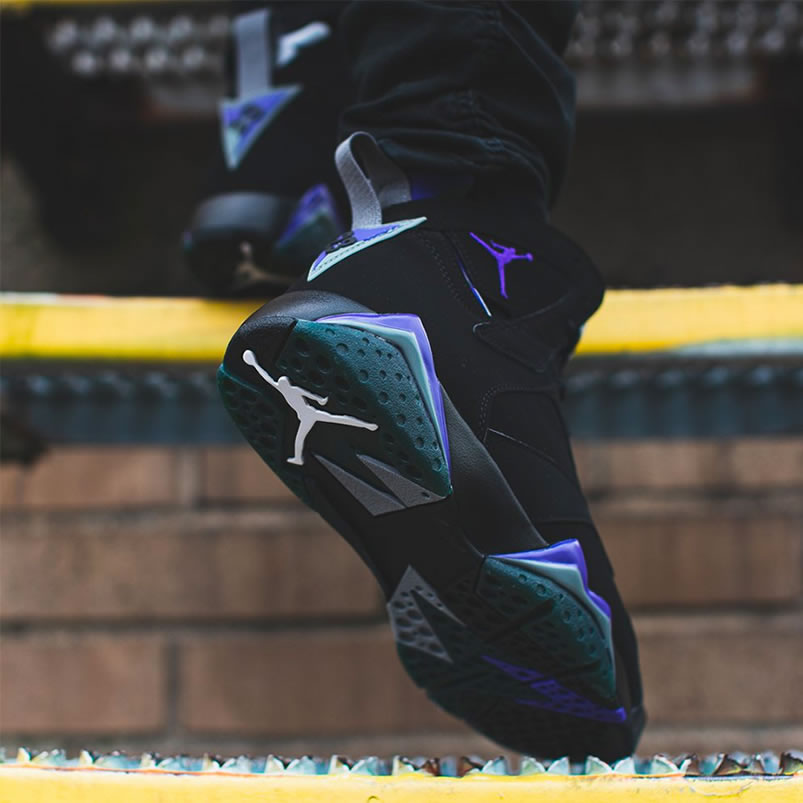 Air Jordan Retro 7 Ray Allen On Foot Pe Black And Purple 304775 053 (6) - www.newkick.org