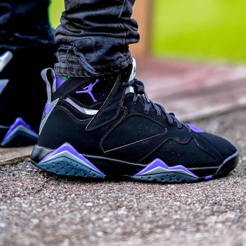 Air Jordan Retro 7 Ray Allen On Foot Pe Black And Purple 304775 053 (8) - www.newkick.org