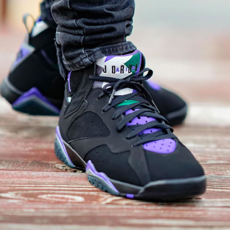 Air Jordan Retro 7 Ray Allen On Foot Pe Black And Purple 304775 053 (9) - www.newkick.org