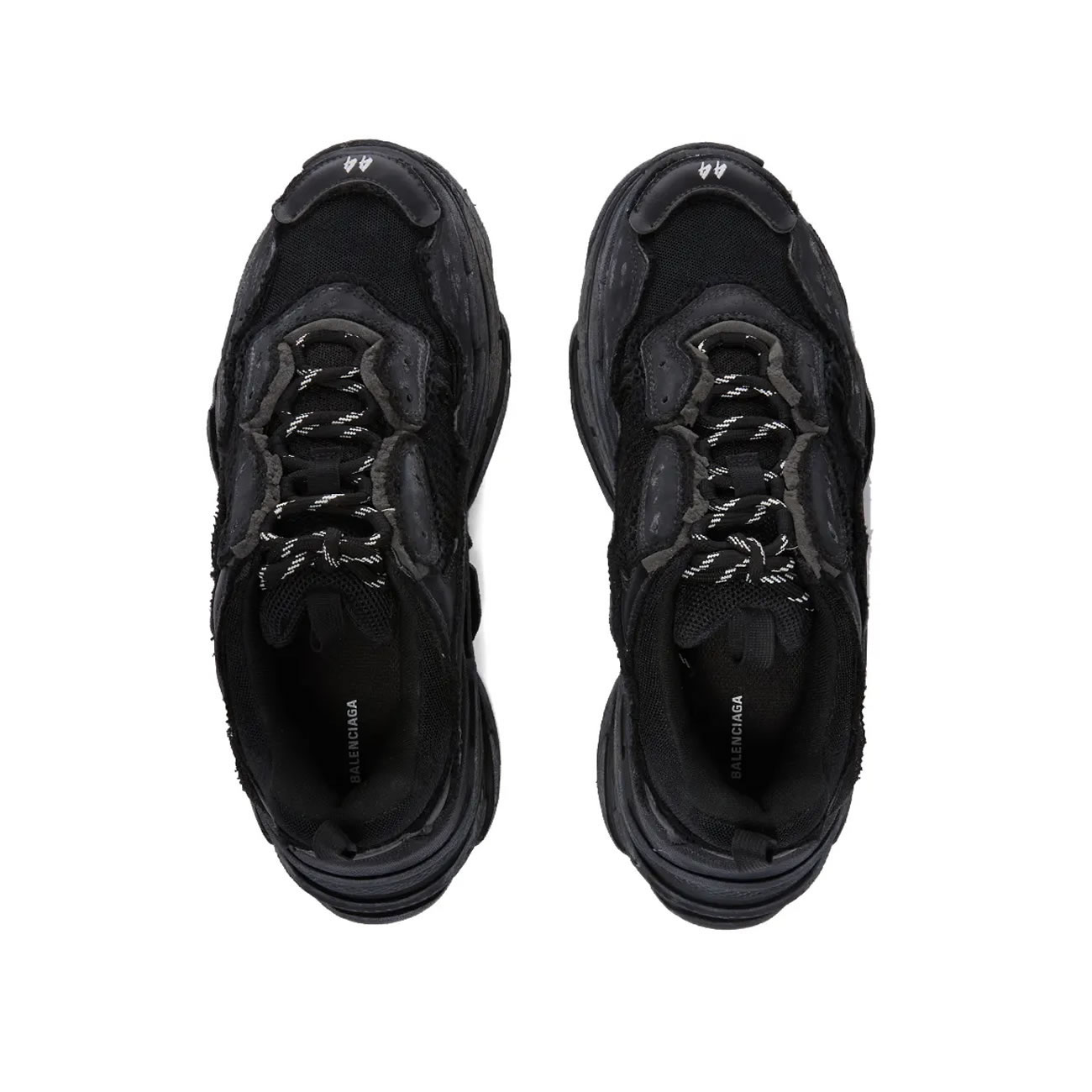 Balenciaga Triple S Triple Black 2018 Reissue Pre Distressed 512176 W09o1 1000 (9) - www.newkick.org