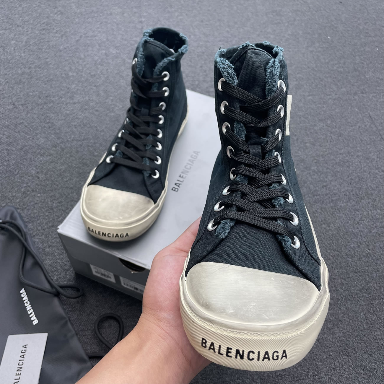 Balenciaga Paris High Top Black 688752w3rc11090 (4) - www.newkick.org