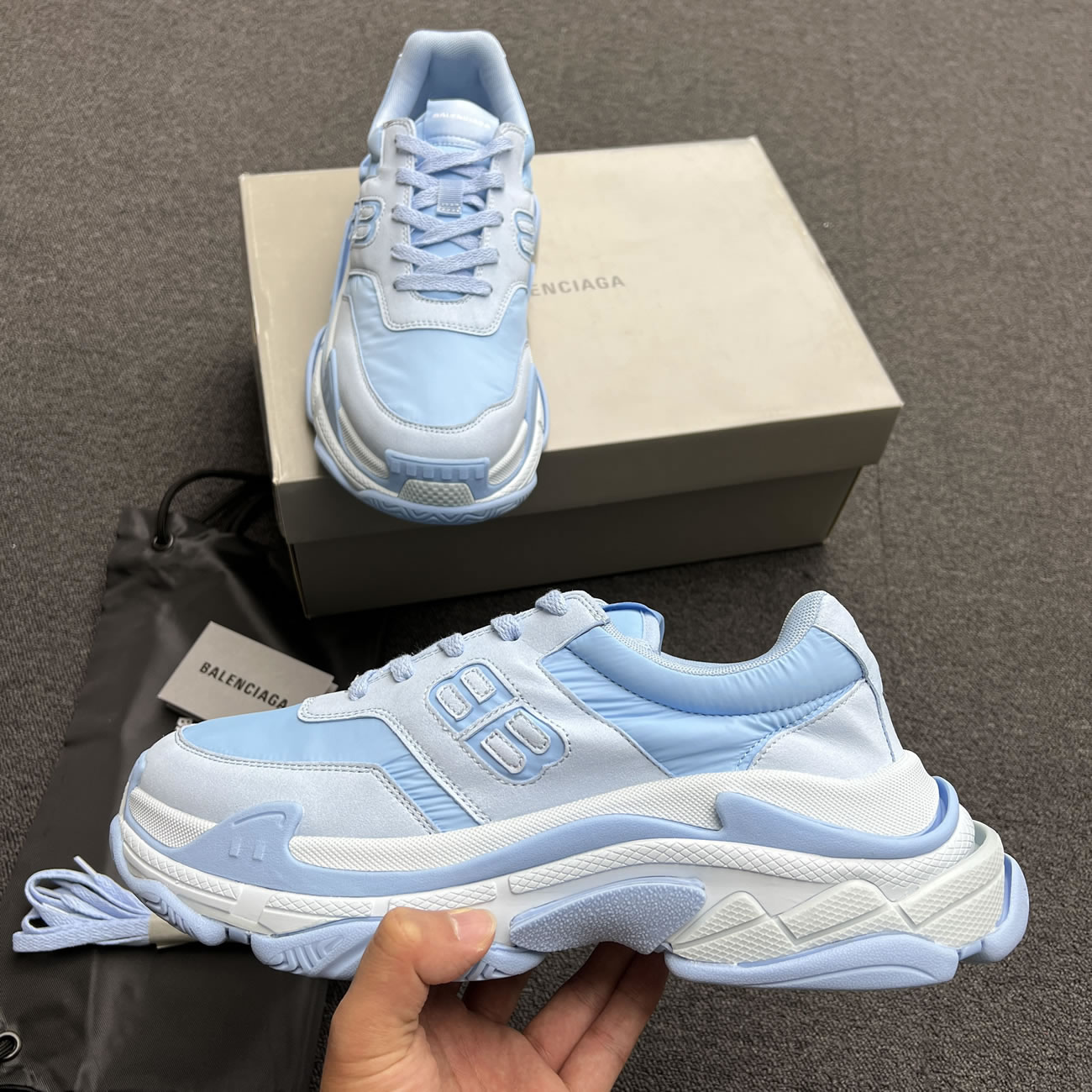 Balenciaga Triple S Nylon Black Bule 710157 W3cu1 1000 (13) - www.newkick.vip Balenciaga Triple S Nylon Black Bule 710157 W3cu1 1000 (13) - www.newkick.vip