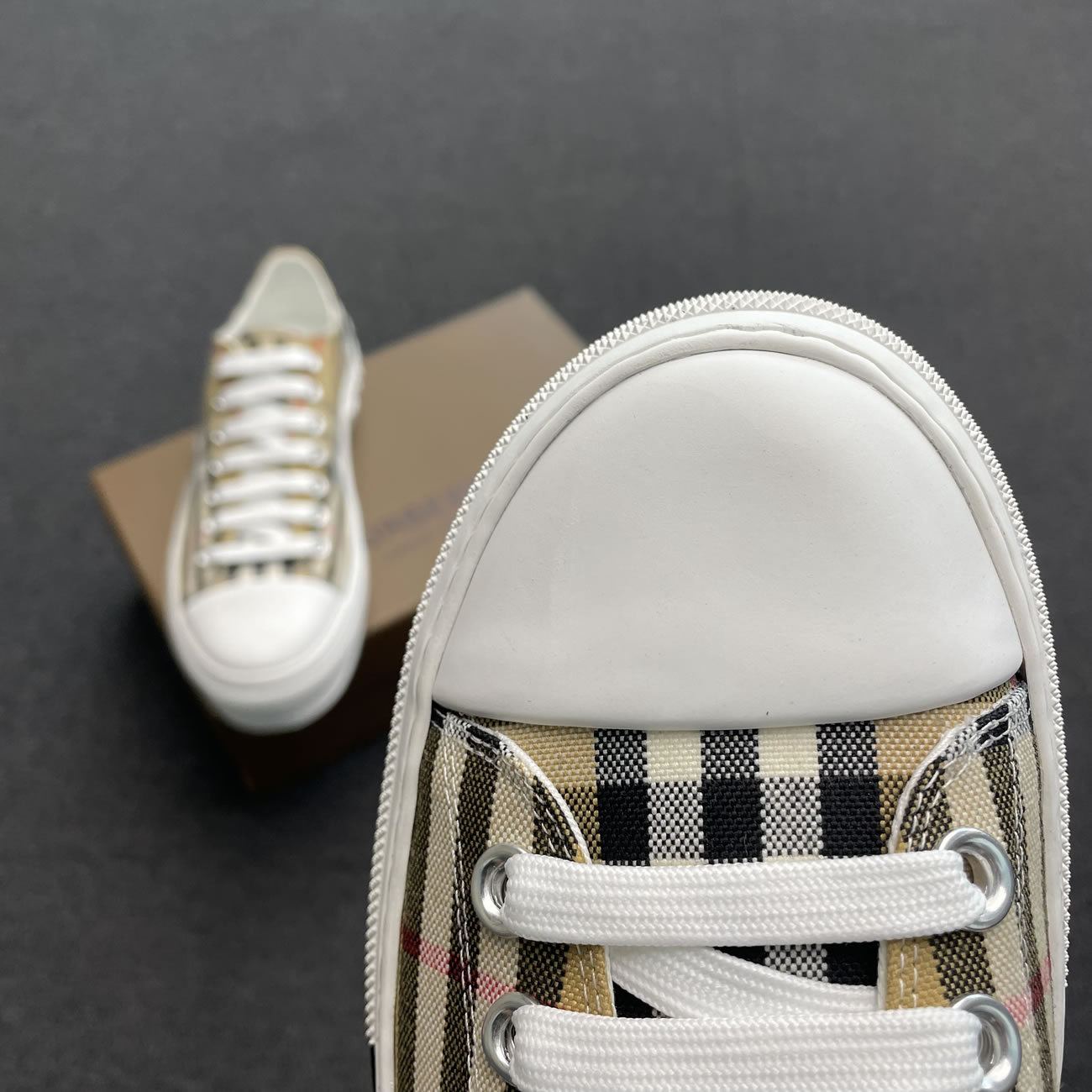Burberry Vintage Check Cotton Sneakers Archive Beige White W 80505061 (6) - www.newkick.org Burberry Vintage Check Cotton Sneakers Archive Beige White W 80505061 (6) - www.newkick.org