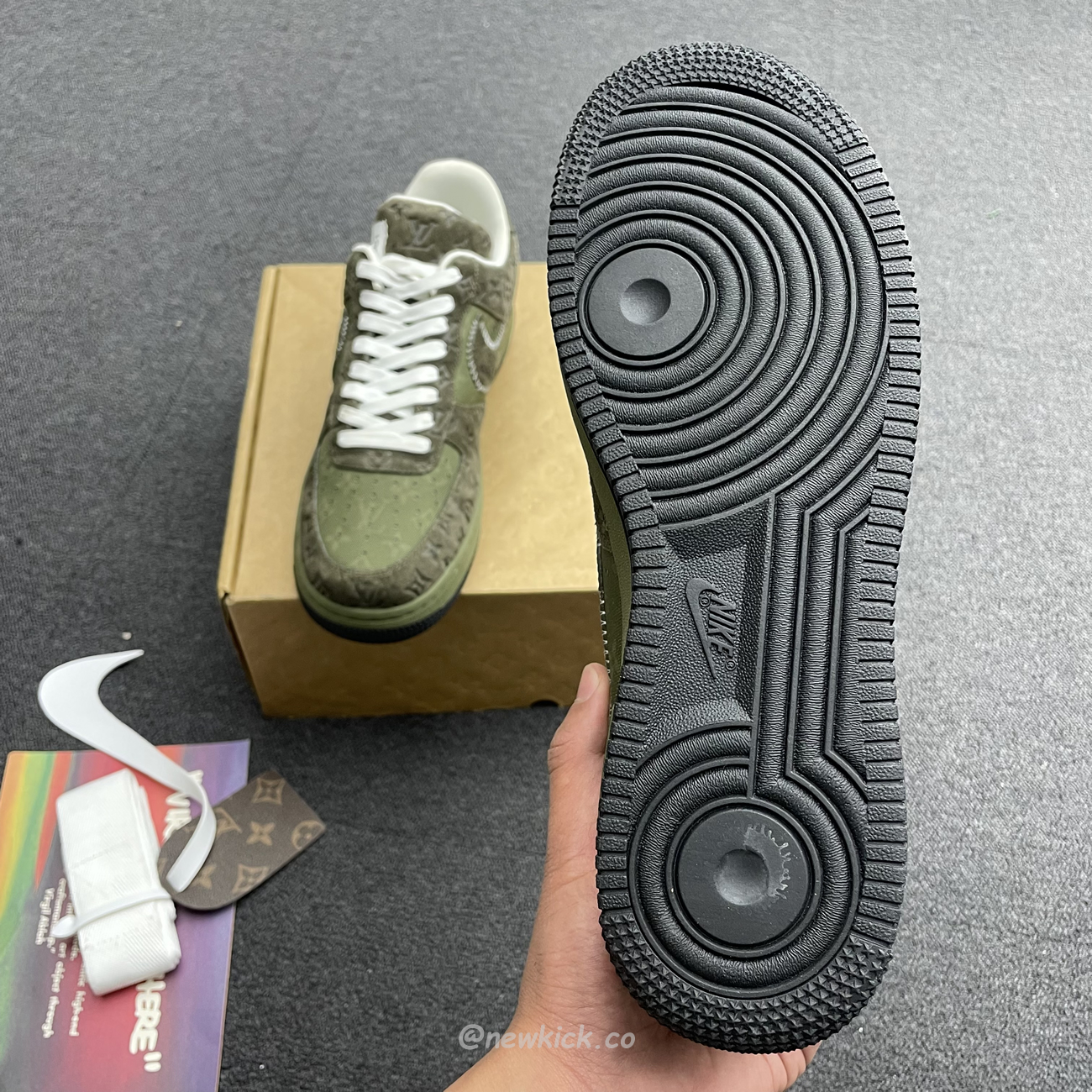 Lv X Nike Air Force 1 Low Green (2) - www.newkick.org