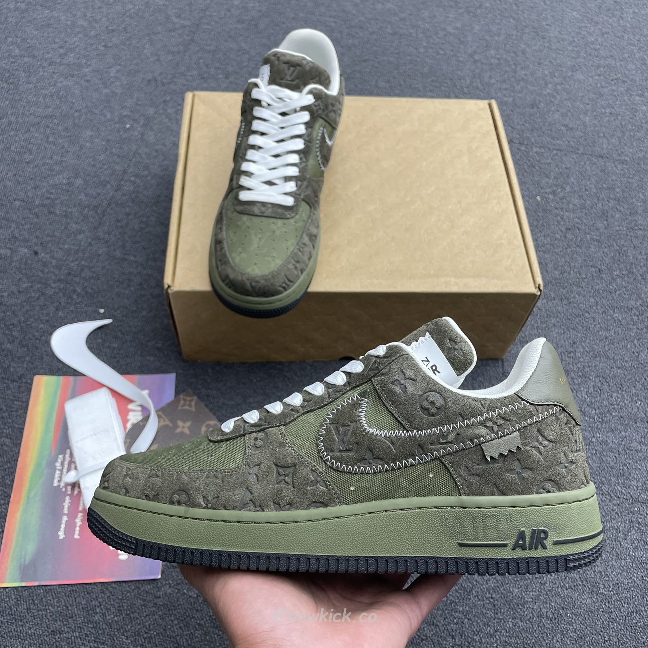 Lv X Nike Air Force 1 Low Green (8) - www.newkick.org