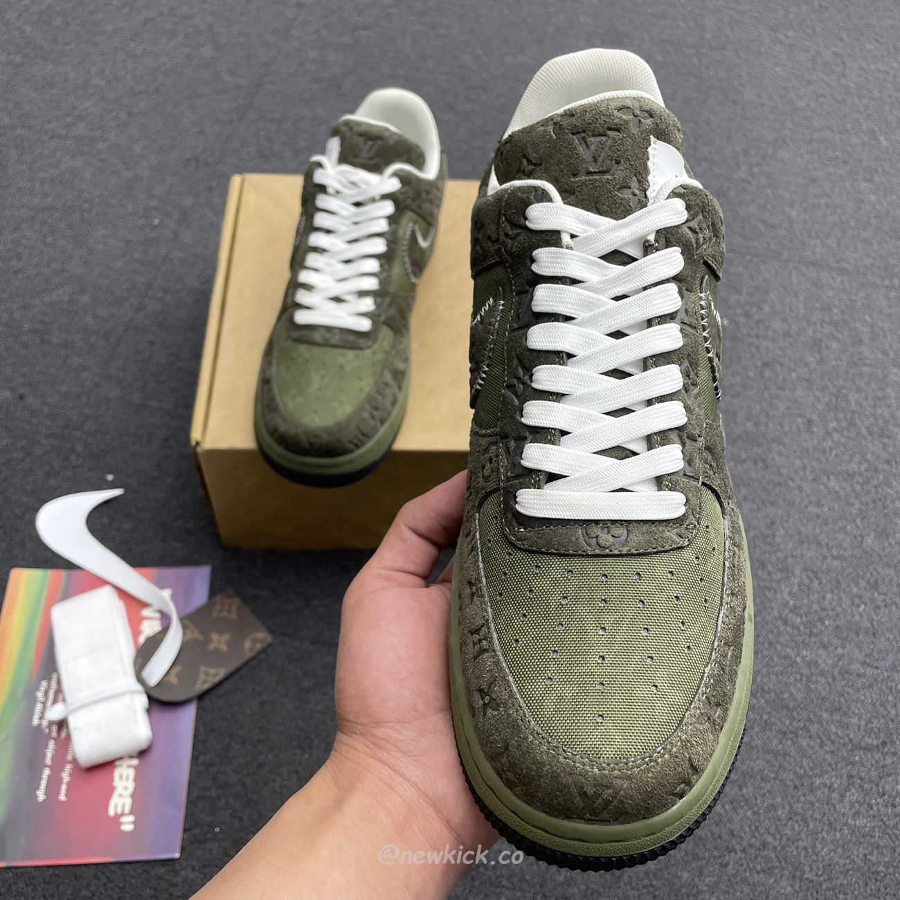 Lv X Nike Air Force 1 Low Green (9) - www.newkick.org