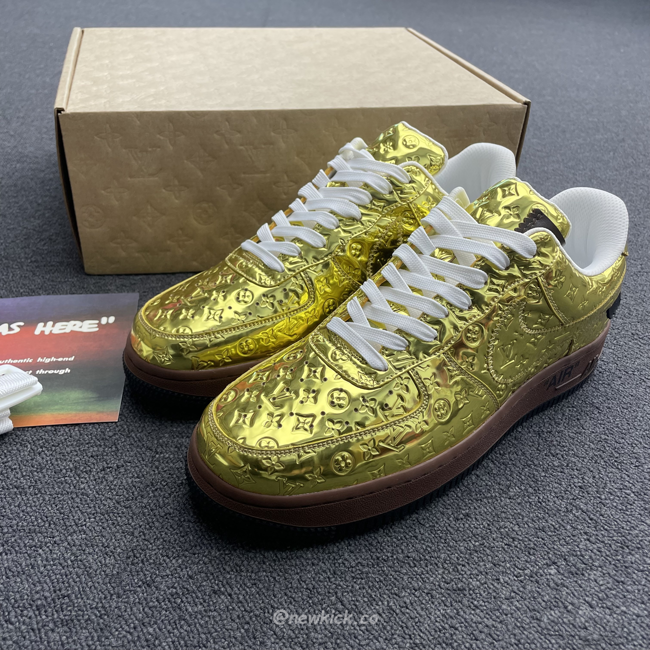 Louis Vuitton Nike Air Force 1 Low By Virgil Abloh Metallic Gold (10) - www.newkick.org